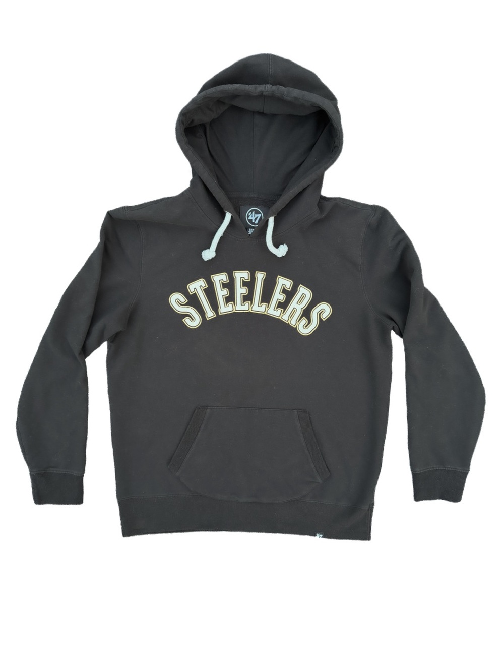'47 Brand Pittsburgh Steelers Hoodie XL Graphic Back Cream Script Pullover